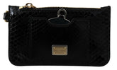 Dolce & Gabbana Black Leather Coin Purse Wristlet Mirror Agnese Wallet -   -  Dolce & Gabbana.
